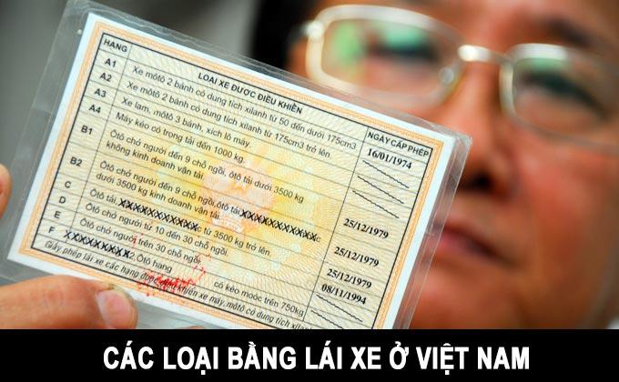 các loại bằng lái xe