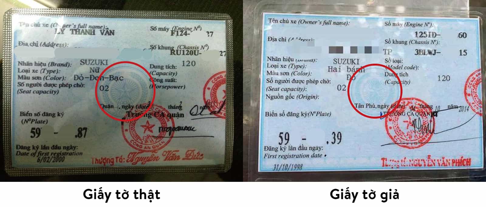 phân biệt cavet xe giả và thật